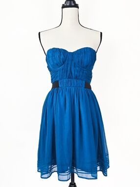 EUC Pins & Needles Blue Strapless Cocktail Mini Dress